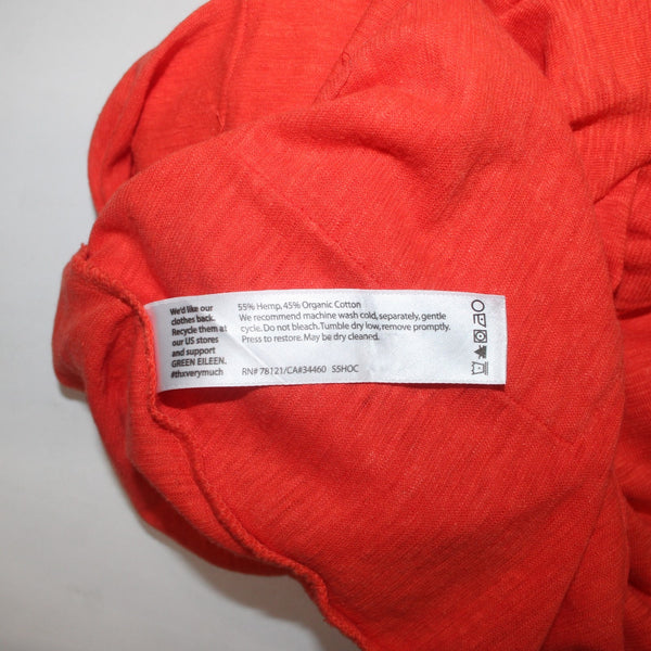 Eileen Fisher Dress Sz 2X Orange Cowl Neck Pockets Hemp Organic Cotton Dress