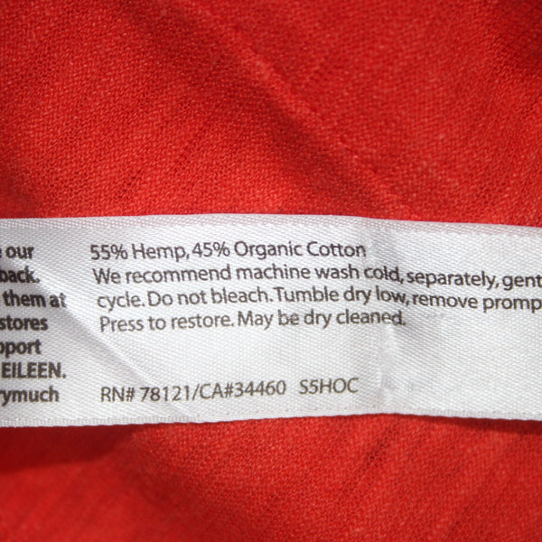 Eileen Fisher Dress Sz 2X Orange Cowl Neck Pockets Hemp Organic Cotton Dress