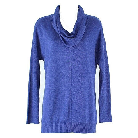 Marc NY Sz S Purple LS Cowl Neck Hi Lo Cotton Polyester Pullover Sweater