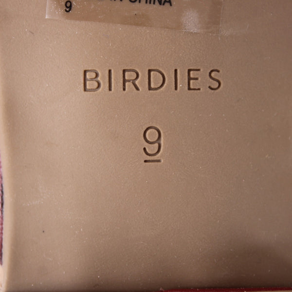 Birdies Sz 9 Mule Slide The Dove Sz 9 Rhubarb Red Pointed Toe Leather 1" Flats