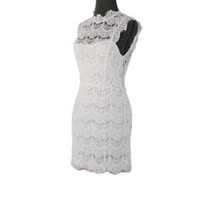 Free People Sz XS White Lace Lined Sleeveless Open Back Cotton Nylon Dress