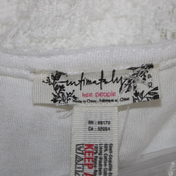 Free People Sz XS White Lace Lined Sleeveless Open Back Cotton Nylon Dress