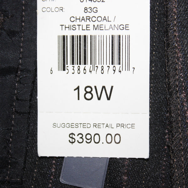 Magaschoni Collection Pant NEW $390 Sz 18 x 34 Charcoal Thistle Melange Pant