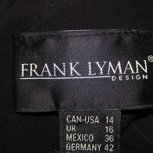 Frank Lyman Design Sz 14 Black Gold Silver Studded No Fabric Label Art Deco Top