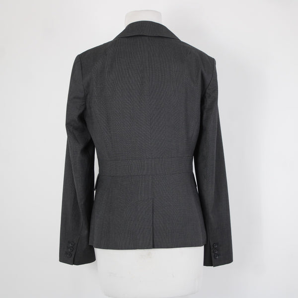 Banana Republic Sz 6 Gray Black White Lined Polyester Rayon Blazer Jacket