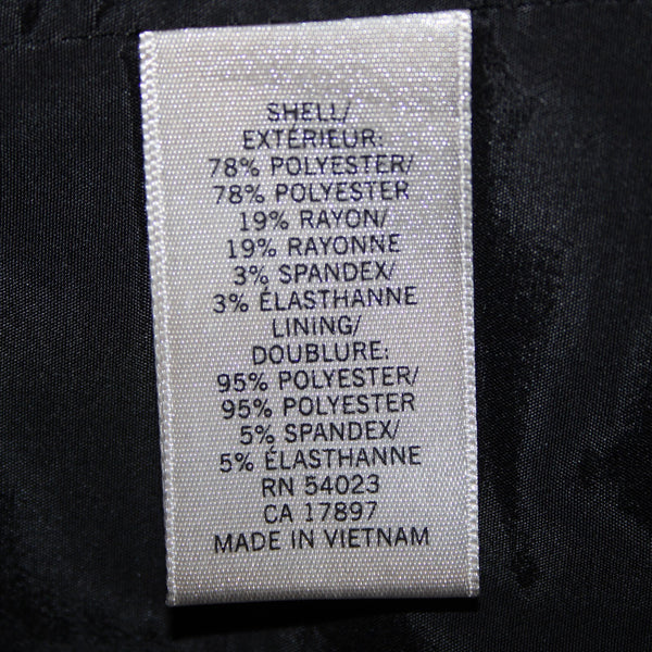 Banana Republic Sz 6 Gray Black White Lined Polyester Rayon Blazer Jacket