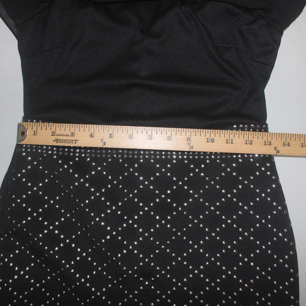 Guess Dress Sz S Black Silver Studded Layered Sleeveless Polyester Spandex Dress