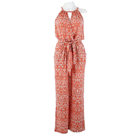 Studio By JPR NEW $79 Sz XS Peach Orange Multi Echo Retro Polyester Jumpsuit