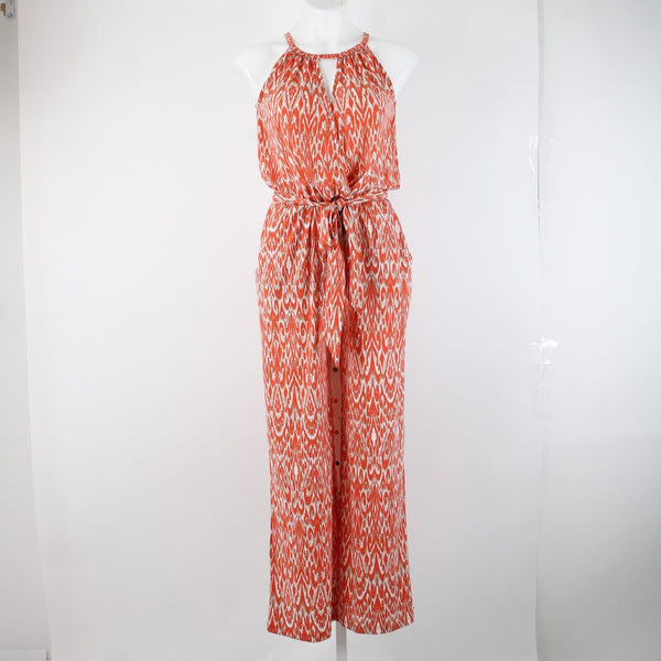 Studio By JPR NEW $79 Sz XS Peach Orange Multi Echo Retro Polyester Jumpsuit