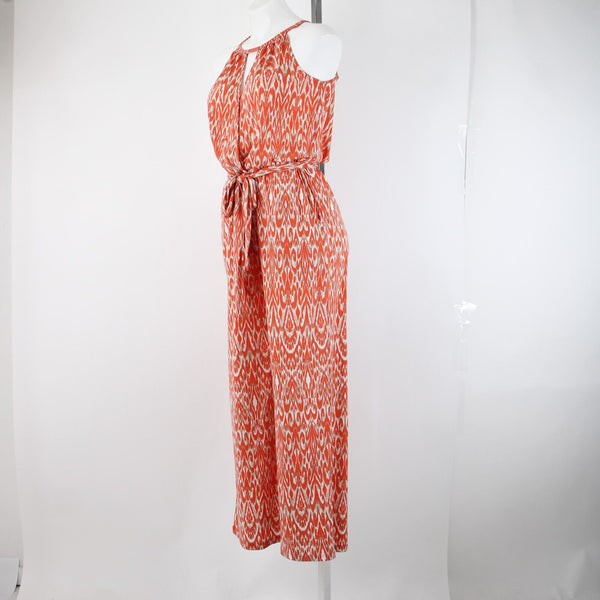 Studio By JPR NEW $79 Sz XS Peach Orange Multi Echo Retro Polyester Jumpsuit