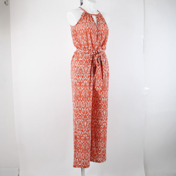 Studio By JPR NEW $79 Sz XS Peach Orange Multi Echo Retro Polyester Jumpsuit