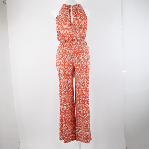 Studio By JPR NEW $79 Sz XS Peach Orange Multi Echo Retro Polyester Jumpsuit