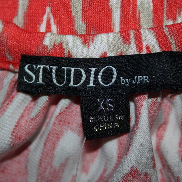Studio By JPR NEW $79 Sz XS Peach Orange Multi Echo Retro Polyester Jumpsuit