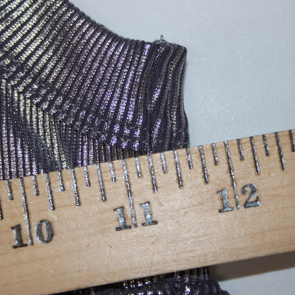 Versace Couture Top NEW $350 Argento Sz S Silver Shimmer Texture Nylon Blend Top