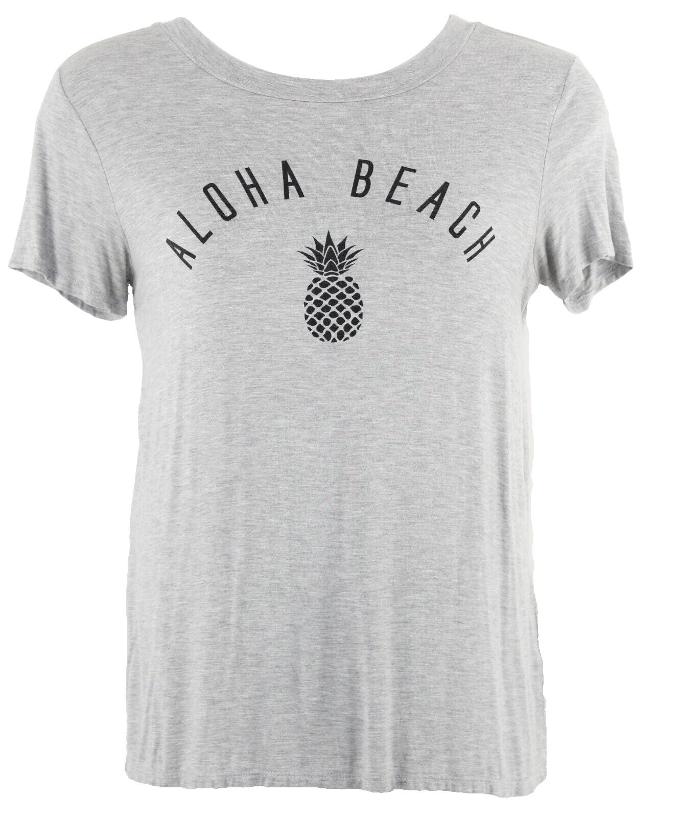 Promesa Sz L Gray Black Deep V Back Neck Tie Aloha Beach Poly Spandex Top