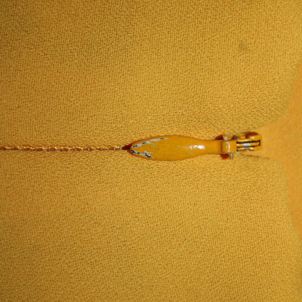 Criscione Sz S Yellow Gathered Elastic Sides Zipper Lined Pencil Skirt