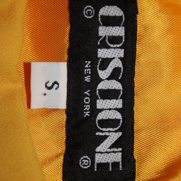 Criscione Sz S Yellow Gathered Elastic Sides Zipper Lined Pencil Skirt