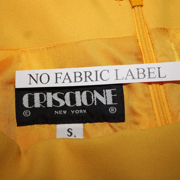 Criscione Sz S Yellow Gathered Elastic Sides Zipper Lined Pencil Skirt