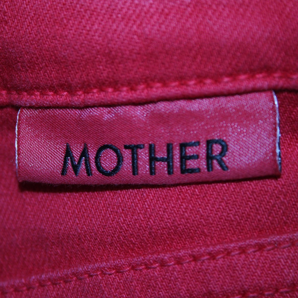 Mother Jeans The Dazzler Ankle Sz 24 x 27 Red Denim Cotton Poly Jeans