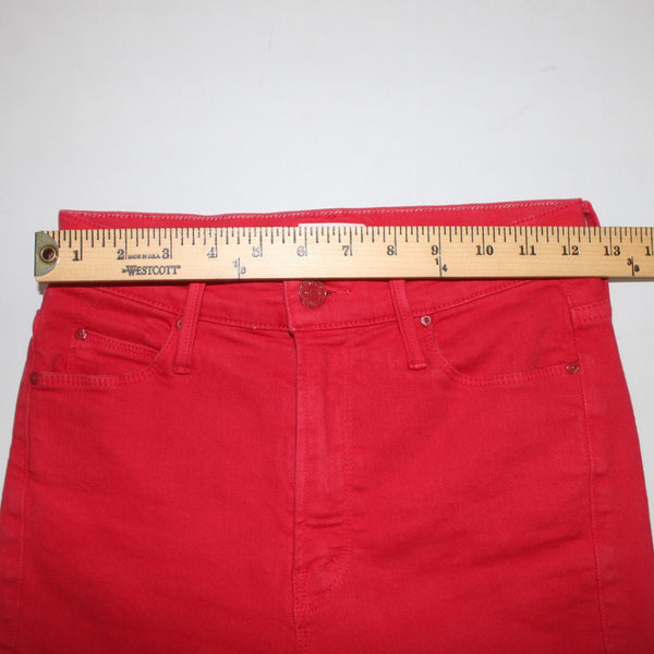 Mother Jeans The Dazzler Ankle Sz 24 x 27 Red Denim Cotton Poly Jeans