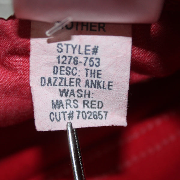 Mother Jeans The Dazzler Ankle Sz 24 x 27 Red Denim Cotton Poly Jeans