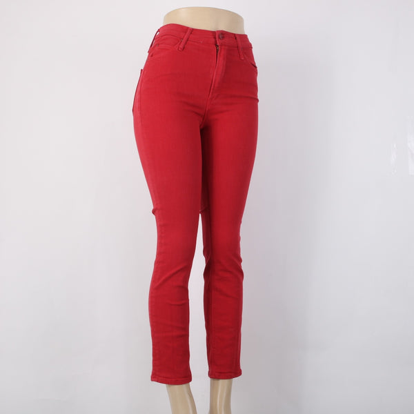 Mother Jeans The Dazzler Ankle Sz 24 x 27 Red Denim Cotton Poly Jeans