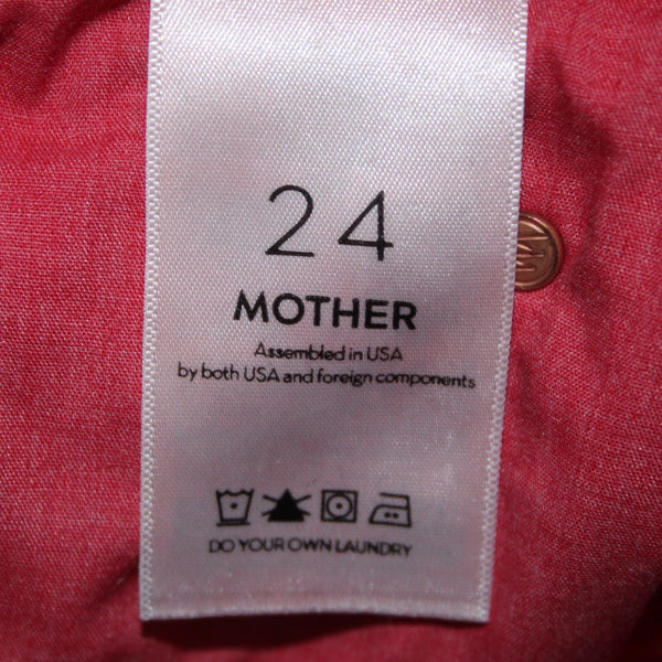 Mother Jeans The Dazzler Ankle Sz 24 x 27 Red Denim Cotton Poly Jeans