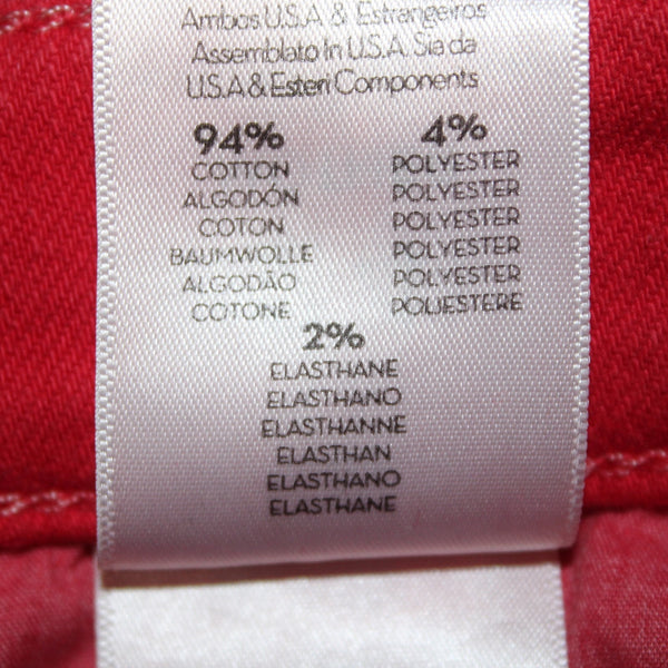 Mother Jeans The Dazzler Ankle Sz 24 x 27 Red Denim Cotton Poly Jeans