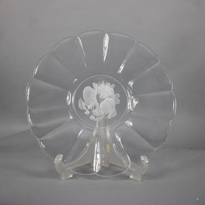 St Lambert Brussels Etched Fruit Crystal 13" Plate