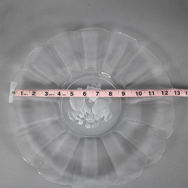 St Lambert Brussels Etched Fruit Crystal 13" Plate