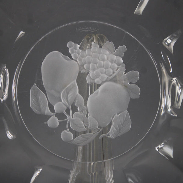 St Lambert Brussels Etched Fruit Crystal 13" Plate