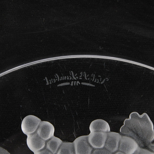 St Lambert Brussels Etched Fruit Crystal 13" Plate