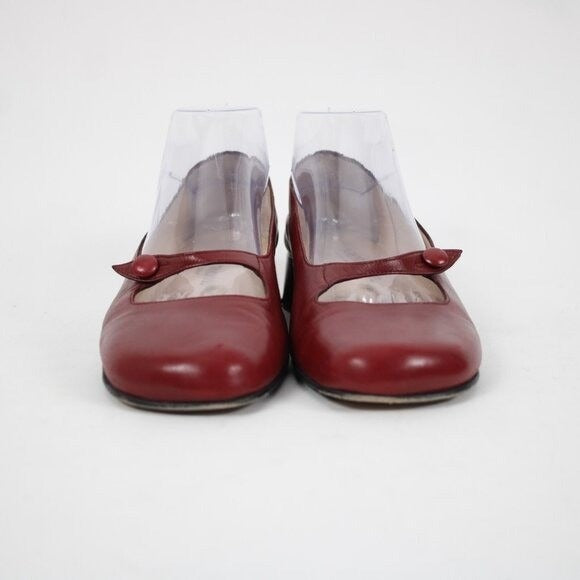 Taryn Rose Kristy Nappa Sz 39.5 M Red Leather Upper Inner 1.25" Wedge Heels