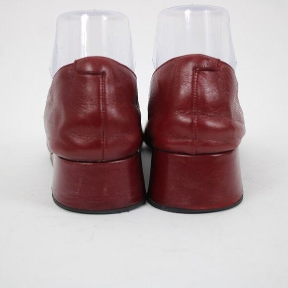 Taryn Rose Kristy Nappa Sz 39.5 M Red Leather Upper Inner 1.25" Wedge Heels