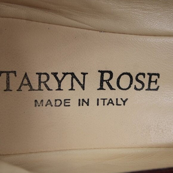 Taryn Rose Kristy Nappa Sz 39.5 M Red Leather Upper Inner 1.25" Wedge Heels