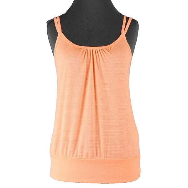 Lija Sz SP Orange Strappy Back 100% Polyester Active Wear Top
