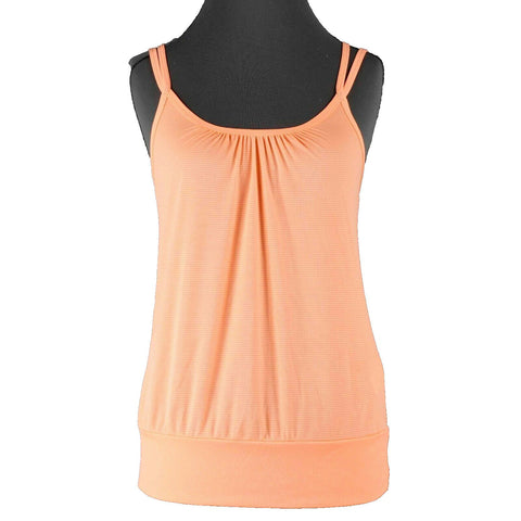 Lija Sz SP Orange Strappy Back 100% Polyester Active Wear Top