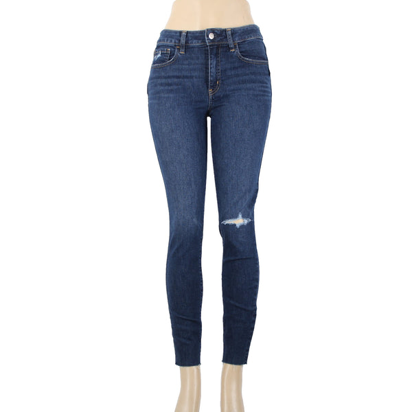 Gap NEW $70 Universal Jegging Sz 26r x 28 Blue Denim Distressed Cotton Jeans