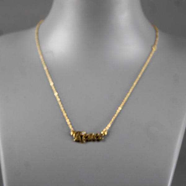 RENEE NEW Name Goldtone Rhinestone Accent 14.5" w 4.5 Multi Ring Ext Necklace