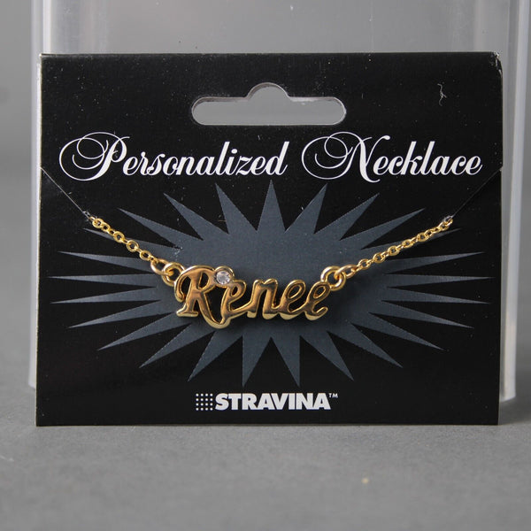 RENEE NEW Name Goldtone Rhinestone Accent 14.5" w 4.5 Multi Ring Ext Necklace