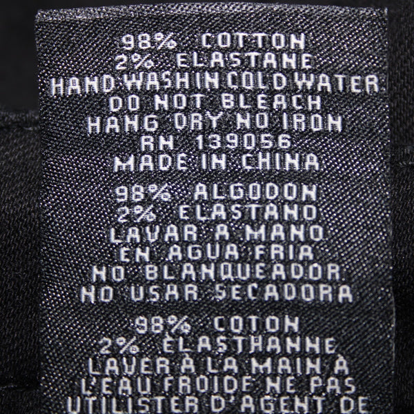 Grace In LA Easy Fit Sz 28 x 29 Black Rhinestones Cross Embroidered Cotton Jeans
