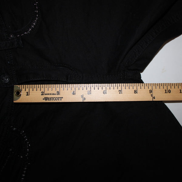 Grace In LA Easy Fit Sz 28 x 29 Black Rhinestones Cross Embroidered Cotton Jeans