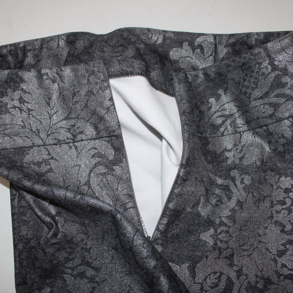 Joseph Ribkoff Pant Sz 6 x 27 Black Gray Metallic Floral Print No Fabric Pant