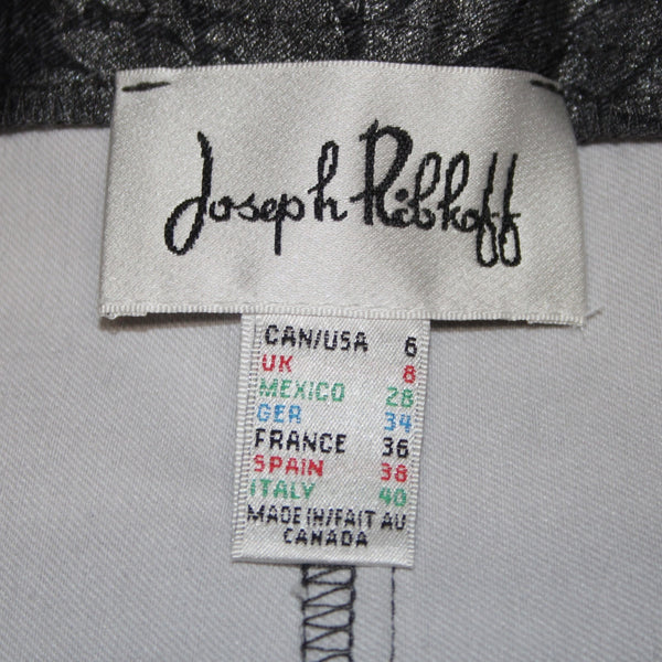 Joseph Ribkoff Pant Sz 6 x 27 Black Gray Metallic Floral Print No Fabric Pant