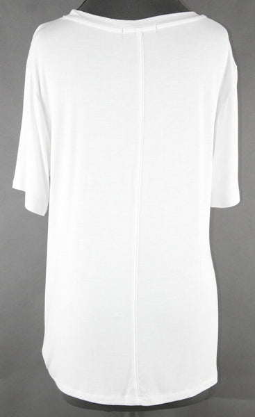 David Lerner NEW $69 Sz XS White Clement Tee Modal Spandex Active Wear Top