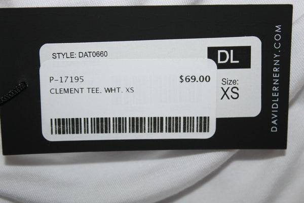 David Lerner NEW $69 Sz XS White Clement Tee Modal Spandex Active Wear Top