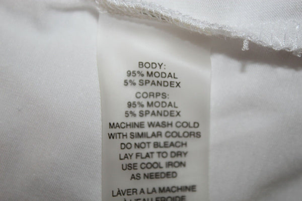 David Lerner NEW $69 Sz XS White Clement Tee Modal Spandex Active Wear Top