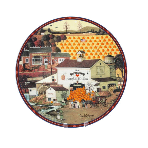 Charles Wysocki 8 x 8 The Pumpkin Hollow Emporium #2497C Plate