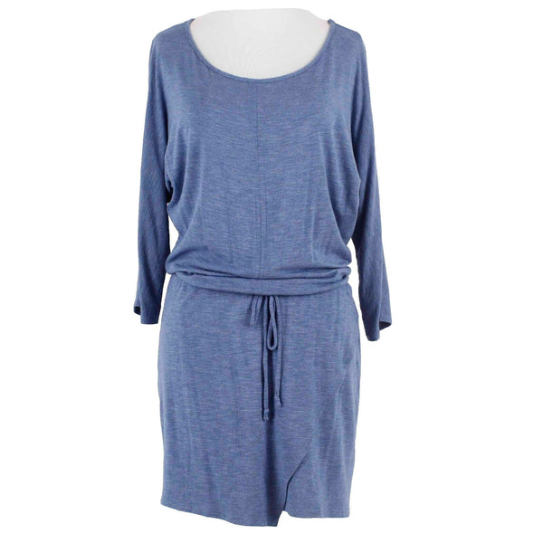 Splendid Sz M Blue Pull Over Drawstring Detail Modal Spandex Dress