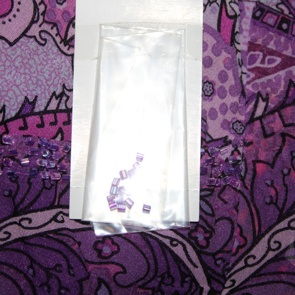 Donna Morgan NEW $160 Sz 6 Orchid Mul Purple Beaded Halter 100% Silk Dress